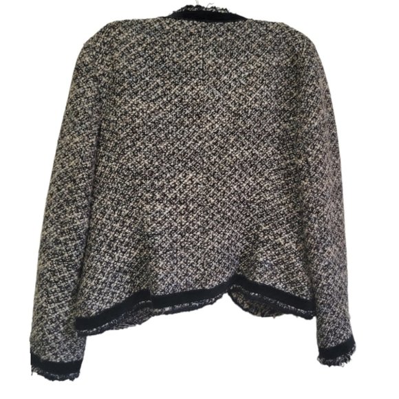 Zara woman Fringe tweed wool blend blazer size 8 - Picture 2 of 4